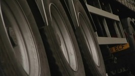 A lorry's wheels