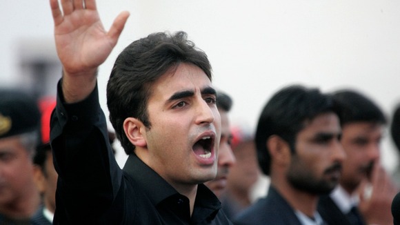 Bilawal Bhutto Zardari during his speech