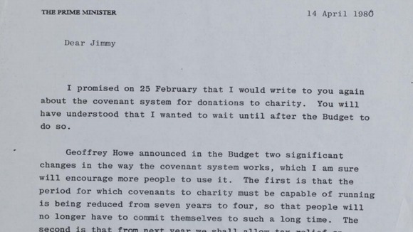 The Prime Minister writes to Savile for a second time on 14th April 1980.