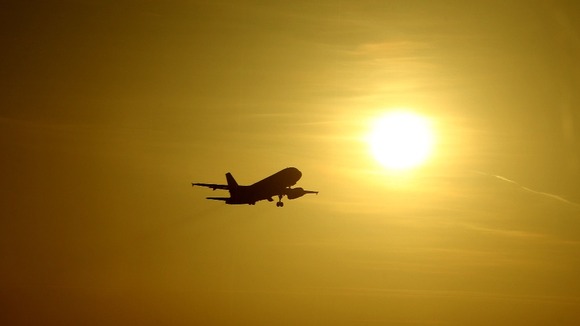 A plane takes off from London's Heathrow Airport.