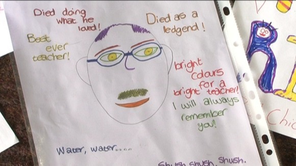 One of the many memorial messages