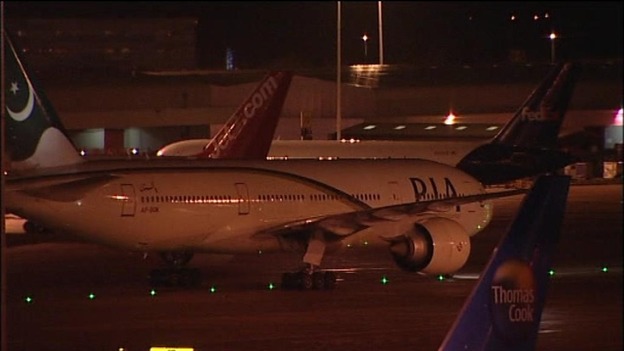 The plane which carried Atiya from Pakistan to the UK