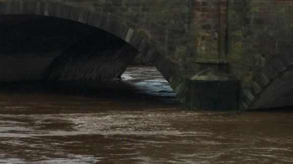 River Ribble with high water levels