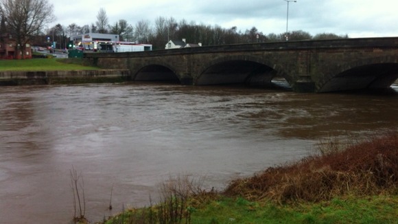 River Ribble with high water levels