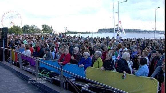 Crowds at the Senedd