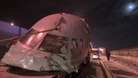 The remains of the plane have been put on to flat bed trucks and removed from the airport