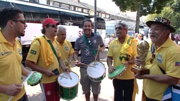 Brazilian fans in Cardiff