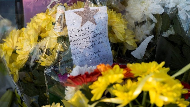 Tributes were left for the church organist, who was attacked on Christmas Eve