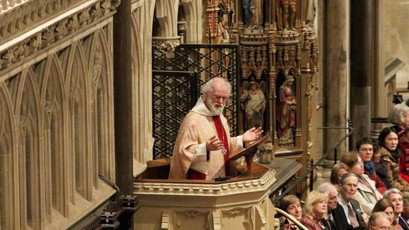 The Archbishop of Canterbury Dr. Rowan Williams delivers his final sermon in Canterbury Cathedral.
