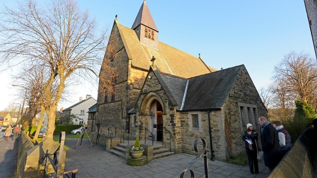St Saviour in High Green, Sheffield following a prayer service for Alan Greaves.