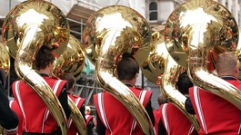 Participants take part in the New Year's Day parade in London. Picture date: Sunday January 1, 2012.
