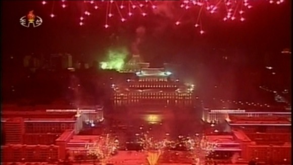 North Korea has celebrated the New Year with a huge fireworks display