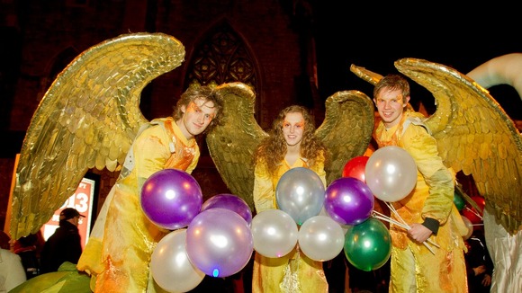 Angels welcome the New Year in Dublin