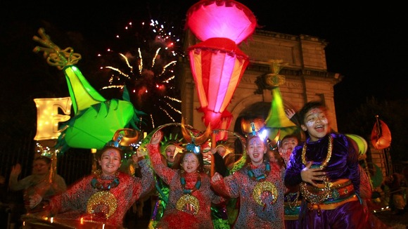 Children join in the parade