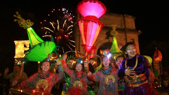 Children join in the parade