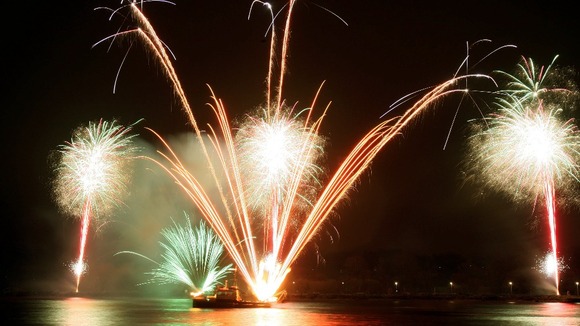 Fireworks over the Peace bridge in Derry, as the city celebrates becoming 2013 UK city of culture