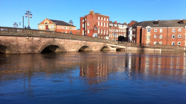 River Severn bursting its banks before Christmas