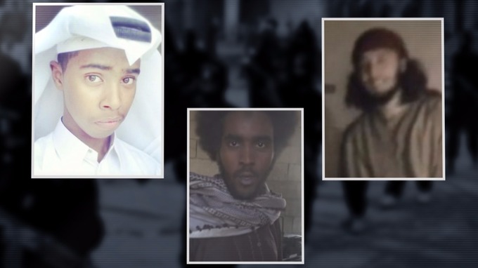 Hussein (centre) is suspected of leading a group of British youngsters to Syria