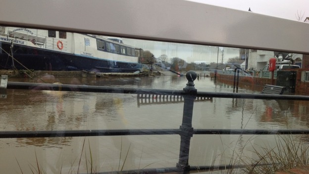 View through the flood defence