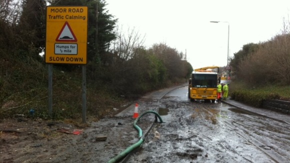Clean-up at flood site in Nottingham