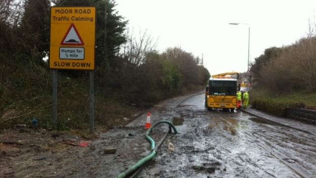 Clean-up at flood site in Nottingham