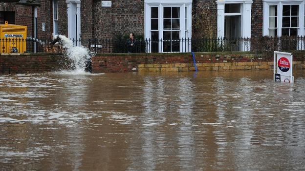 Flooding in York city centre.