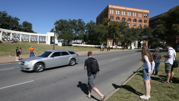 The book depository at Dealey Plaza in downtown Dallas is now a tourist site.