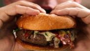 Eating a burger