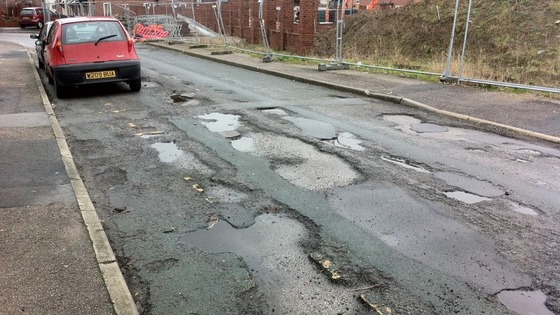 Potholes road in Leeds