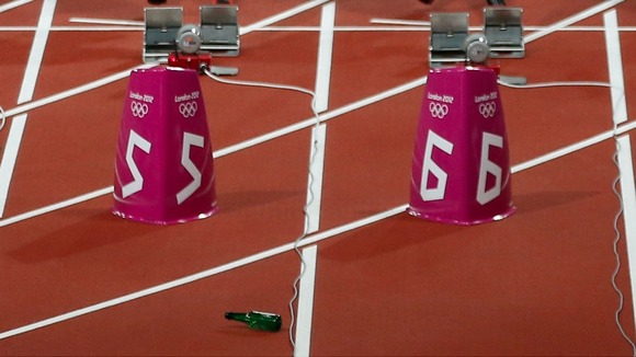 Bottle on Olympic stadium track