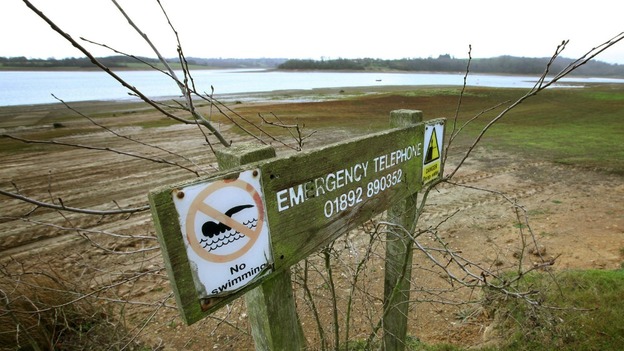 A sign next to Bewl Water near Lamberhurst in Kent pictured in December 2011