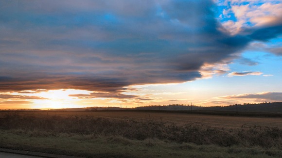 Sunrise over Morville near Bridgnorth, Shropshire.