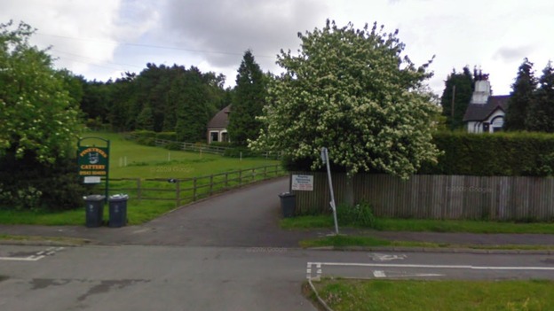 Streetview of the Pinetrees Cattery where fire crews are tackling the blaze