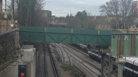 Temporary wooden footbridge has been built at St Johns in Deptford.