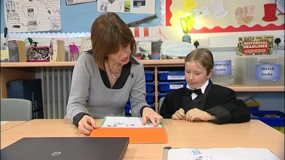 Christine Alsford and West Hove Junior pupil