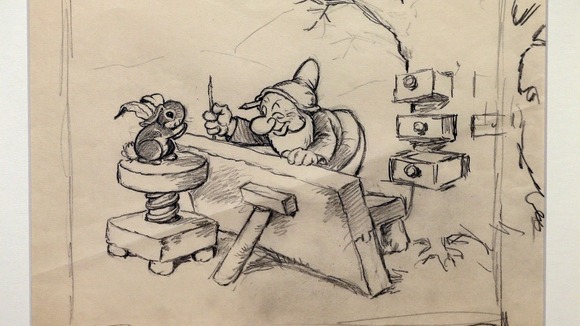 A copy of a never before seen original artwork pencil drawing from Walt Disney's 'Snow White and the Seven Dwarfs' movie from 1937 