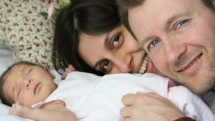 Nazanin Zaghari-Ratcliffe with her husband Richard and daughter.