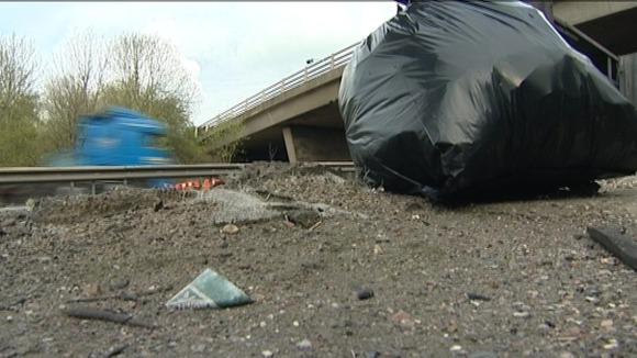 A14 layby just north of Cambridge is causing major concern with litter dropping