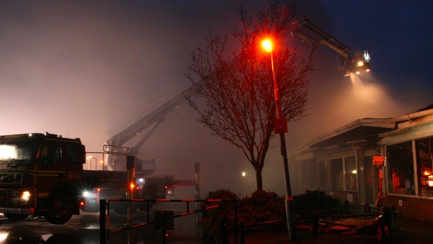 Fire crews tackle to flames