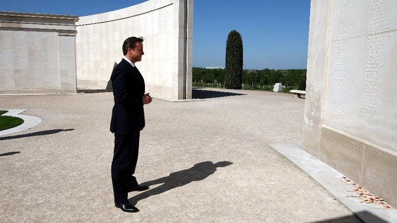 David Cameron visits the Falklands Memorial at the National Memorial Arboretum