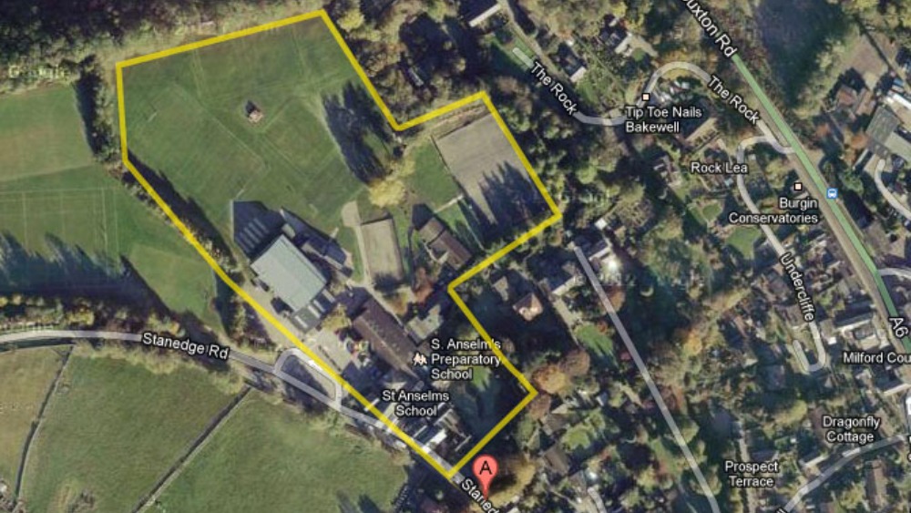 Map showing St Anselm's School involved in fire Central ITV News