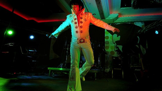 Elvis tribute artist Carl Ryder from Birmingham at European Elvis Championships.