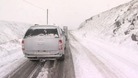 Cars on snowy road