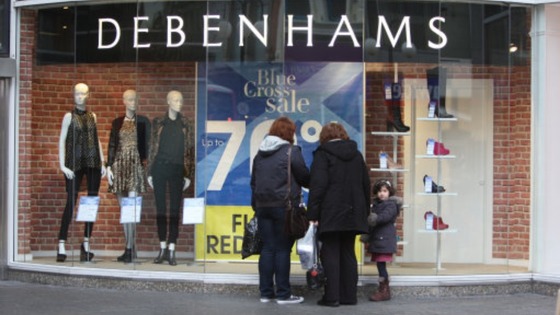A general view of a Debenhams Store in Belfast city centre