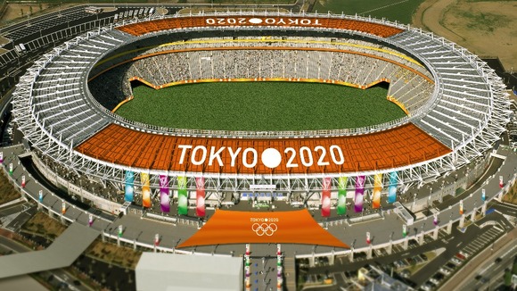 Computer-generated image of Tokyo's proposed stadium