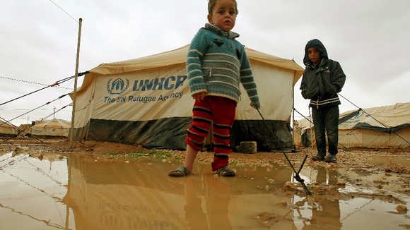 The camp in the Jordanian city of Mafraq is near the border with Syria
