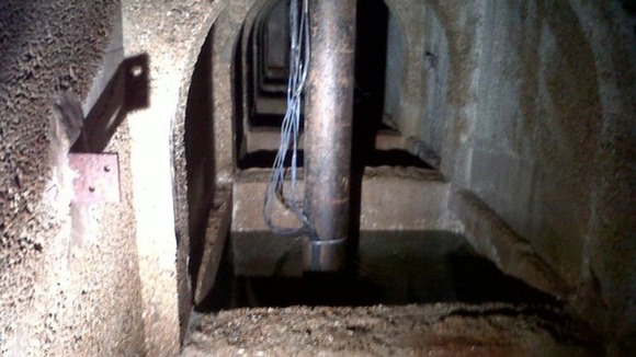 This level of the borehole would normally be completely underwater
