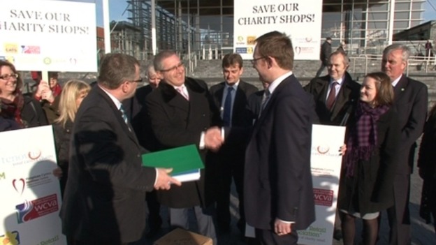 The petition being handed over