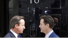Mr Cameron and Mr Clegg outside 10 Downing Street in May 2010.