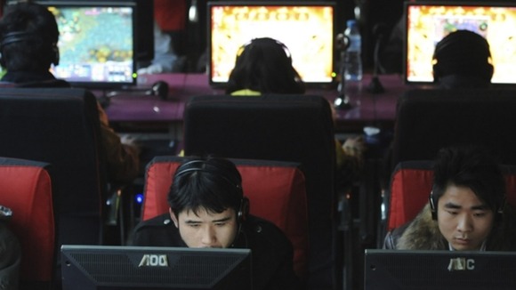 People at an internet cafe in Wuhan, Hubei province